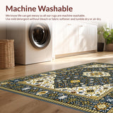 Ultra Soft Area Rug, Non Slip, Stain Resistant, Washable Area Rugs for Living Room, Bedroom, Elegant Gray Medallion Touch(Gray)