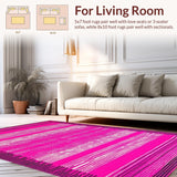 Ultra Soft Area Rug, Non Slip, Stain Resistant, Washable Area Rugs for Living Room, Bedroom, Stylish Contemporary Animal Pattern(Pink)