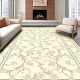 Ultra Soft Area Rug, Non Slip, Stain Resistant, Washable Area Rugs for Living Room, Bedroom, Timeless Artistic Floral Arabesque Creamy Beige Palette(Beige)