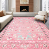 Ultra Soft Area Rug, Non Slip, Stain Resistant, Washable Area Rugs for Living Room, Bedroom, Delicate Feminine Whimsical Touch(Pink)
