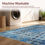 Ultra Soft Area Rug, Non Slip, Stain Resistant, Washable Area Rugs for Living Room, Bedroom, Artistic Bow Carpet(Blue)