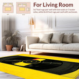 Ultra Soft Area Rug, Non Slip, Stain Resistant, Washable Area Rugs for Living Room, Bedroom, Trendy Abstract Rhythm Composition(Yellow)