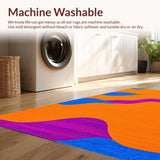 Ultra Soft Area Rug, Non Slip, Stain Resistant, Washable Area Rugs for Living Room, Bedroom, Eclectic Groovy Swirl Pattern(Orange)