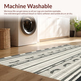 Ultra Soft Area Rug, Non Slip, Stain Resistant, Washable Area Rugs for Living Room, Bedroom, Scalloped Bow Knot Preppy Style Accent Rug(Gray)