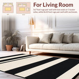 Ultra Soft Area Rug, Non Slip, Stain Resistant, Washable Area Rugs for Living Room, Bedroom, Vibrant Modern Textured Lines(Beige)