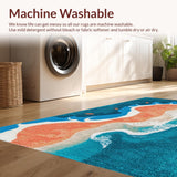 Ultra Soft Area Rug, Non Slip, Stain Resistant, Washable Area Rugs for Living Room, Bedroom, Nautical Beach Themed Living Room Area Carpet(Orange)