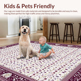 Ultra Soft Area Rug, Non Slip, Stain Resistant, Washable Area Rugs for Living Room, Bedroom, Luxe Monochrome Abstract Style(Purple)