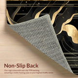 Elegant Black Gold Geometric Waves(Black)