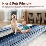Ultra Soft Area Rug, Non Slip, Stain Resistant, Washable Area Rugs for Living Room, Bedroom, Contemporary Ombre Area Rug Design(Blue)