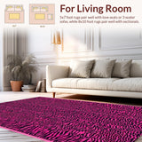 Ultra Soft Area Rug, Non Slip, Stain Resistant, Washable Area Rugs for Living Room, Bedroom, Lively Multicolor Safari Aesthetic(Pink)