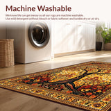 Ultra Soft Area Rug, Non Slip, Stain Resistant, Washable Area Rugs for Living Room, Bedroom, Chic Textured Nature Elements(Gold)