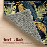 Ultra Soft Area Rug, Non Slip, Stain Resistant, Washable Area Rugs for Living Room, Bedroom, Striking Black and White Herringbone Style(Blue)