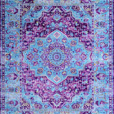 Ultra Soft Area Rug, Non Slip, Stain Resistant, Washable Area Rugs for Living Room, Bedroom, Vibrant Boho Geometric Fusion(Blue)