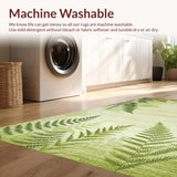 Ultra Soft Area Rug, Non Slip, Stain Resistant, Washable Area Rugs for Living Room, Bedroom, Contemporary Geometric Textured Appeal(Green)
