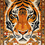 Ultra Soft Area Rug, Non Slip, Stain Resistant, Washable Area Rugs for Living Room, Bedroom, Cozy Camel Ethnic Print(Orange)