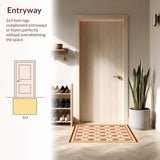 Ultra Soft Area Rug, Non Slip, Stain Resistant, Washable Area Rugs for Living Room, Bedroom, Bright Cheerful Holiday Aesthetic(Yellow)