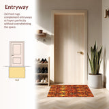 Ultra Soft Area Rug, Non Slip, Stain Resistant, Washable Area Rugs for Living Room, Bedroom, Chic Playful Animal Theme(Orange)