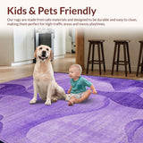 Ultra Soft Area Rug, Non Slip, Stain Resistant, Washable Area Rugs for Living Room, Bedroom, Vibrant Soft Gradient Design(Purple)
