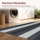 Ultra Soft Area Rug, Non Slip, Stain Resistant, Washable Area Rugs for Living Room, Bedroom, Sophisticated Monochrome Geometry(Black)