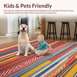 Ultra Soft Area Rug, Non Slip, Stain Resistant, Washable Area Rugs for Living Room, Bedroom, Whimsical Multihued Pattern Arrangement(Red)