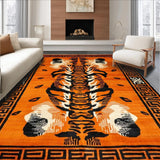 Ultra Soft Area Rug, Non Slip, Stain Resistant, Washable Area Rugs for Living Room, Bedroom, Striking Rustic Wildlife Motif(Orange)