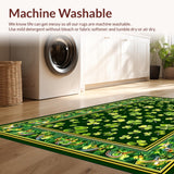 Ultra Soft Area Rug, Non Slip, Stain Resistant, Washable Area Rugs for Living Room, Bedroom, Rustic Springtime Clover Motif(Green)