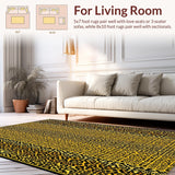 Ultra Soft Area Rug, Non Slip, Stain Resistant, Washable Area Rugs for Living Room, Bedroom, Contemporary Zebra Pattern Fusion(Gold)