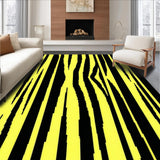 Ultra Soft Area Rug, Non Slip, Stain Resistant, Washable Area Rugs for Living Room, Bedroom, Elegant Striped Safari Charm(Yellow)