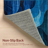Ultra Soft Area Rug, Non Slip, Stain Resistant, Washable Area Rugs for Living Room, Bedroom, Rustic Textured Artful Statement(Blue)
