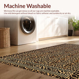 Ultra Soft Area Rug, Non Slip, Stain Resistant, Washable Area Rugs for Living Room, Bedroom, Sophisticated Textured Leopard Pattern(Brown)