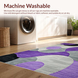 Ultra Soft Area Rug, Non Slip, Stain Resistant, Washable Area Rugs for Living Room, Bedroom, Sophisticated Grey and Purple Fusion(Purple)