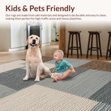 Ultra Soft Area Rug, Non Slip, Stain Resistant, Washable Area Rugs for Living Room, Bedroom, Non-Slip Boho Bedroom Rug for Minimal Living(Beige)