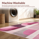 Ultra Soft Area Rug, Non Slip, Stain Resistant, Washable Area Rugs for Living Room, Bedroom, Bow Silhouette Rug with Unique Uno Reverse Graphic and Pink Tones(Pink)