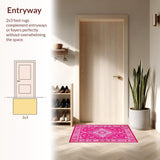 Bold Graphic Statement Door Mat(Pink)
