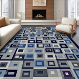 Ultra Soft Area Rug, Non Slip, Stain Resistant, Washable Area Rugs for Living Room, Bedroom, Sleek Abstract Blue Pattern(Gray)