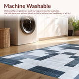 Ultra Soft Area Rug, Non Slip, Stain Resistant, Washable Area Rugs for Living Room, Bedroom, Sleek Monochrome Ogee Style(Gray)
