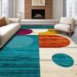 Ultra Soft Area Rug, Non Slip, Stain Resistant, Washable Area Rugs for Living Room, Bedroom, Modern Art(Blue)