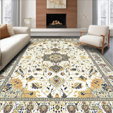 Ultra Soft Area Rug, Non Slip, Stain Resistant, Washable Area Rugs for Living Room, Bedroom, Geometric Speckled Beige(White)