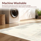 Ultra Soft Area Rug, Non Slip, Stain Resistant, Washable Area Rugs for Living Room, Bedroom, Soft Neutral Minimalist Design Accent(Beige)