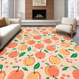 Ultra Soft Area Rug, Non Slip, Stain Resistant, Washable Area Rugs for Living Room, Bedroom, Vibrant Cheerful Peach Aesthetic(Orange)