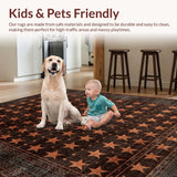 Ultra Soft Area Rug, Non Slip, Stain Resistant, Washable Area Rugs for Living Room, Bedroom, Warm Brown Textured Pattern(Brown)