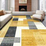 Ultra Soft Area Rug, Non Slip, Stain Resistant, Washable Area Rugs for Living Room, Bedroom, Stylish Contemporary Ogee Patterns(Gold)