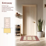 Ultra Soft Area Rug, Non Slip, Stain Resistant, Washable Area Rugs for Living Room, Bedroom, Timeless Vintage Floral Area Machine Non Slip(White)