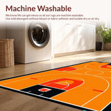 Ultra Soft Area Rug, Non Slip, Stain Resistant, Washable Area Rugs for Living Room, Bedroom, Youthful Circular Playtime Design(Orange)