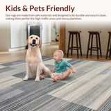 Ultra Soft Area Rug, Non Slip, Stain Resistant, Washable Area Rugs for Living Room, Bedroom, Slate Colored Modern Linear Arrangement(Gray)