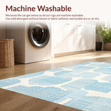 Ultra Soft Area Rug, Non Slip, Stain Resistant, Washable Area Rugs for Living Room, Bedroom, Baby Blue Scalloped Bow Rug: Cute Coquette Decor, Bow Accent Carpet(Blue)