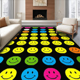 Ultra Soft Area Rug, Non Slip, Stain Resistant, Washable Area Rugs for Living Room, Bedroom, Joyful Contemporary Smiley Art(Yellow)