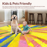 Ultra Soft Area Rug, Non Slip, Stain Resistant, Washable Area Rugs for Living Room, Bedroom, Striking Modern Swirling Pattern(Yellow)