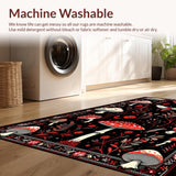 Ultra Soft Area Rug, Non Slip, Stain Resistant, Washable Area Rugs for Living Room, Bedroom, Vibrant Witchcraft Inspired Decor(Red)