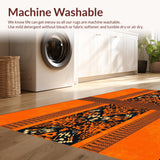 Ultra Soft Area Rug, Non Slip, Stain Resistant, Washable Area Rugs for Living Room, Bedroom, Bold Contemporary Textile Art(Orange)